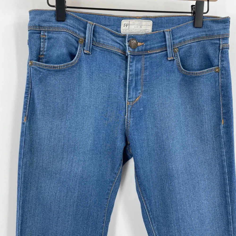 Free People We The Free Skinny‎ Jeans 28 Blue Crush Stretch Denim Jeggings USA